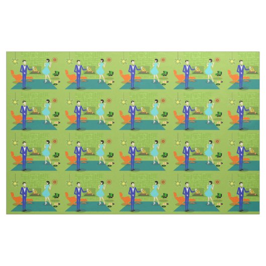Mitte- des Jahrhundertsmodernes Paar-Gewebe Stoff (Yard (91,4 cm))