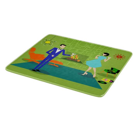 Mitte- des Jahrhundertsmodernes Paar-Schneidebrett Schneidebrett (Ecke)