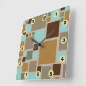 Mitte- des Jahrhundertsmodernes Quadrat-Muster Quadratische Wanduhr (Winkel)