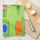 Mitte- des Jahrhundertsmodernes Retro Geschirrtuch (Viertel Falte)