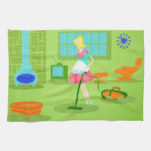 Mitte- des Jahrhundertsmodernes Retro Geschirrtuch (Horizontal)