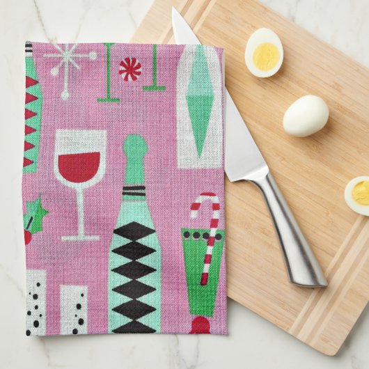 Mitte- des Jahrhundertsmodernes Retro Handtuch (Viertel Falte)