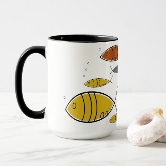 Mitte- des Jahrhundertsmodernes Retro Tasse (Mit Donut)