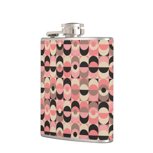 Mitte- des Jahrhundertsmodernes rosa Muster Flachmann (Links)