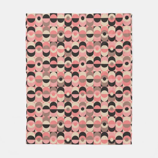 Mitte- des Jahrhundertsmodernes rosa Muster Fleecedecke (Vorderseite)