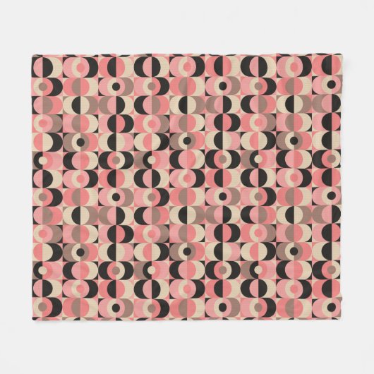 Mitte- des Jahrhundertsmodernes rosa Muster Fleecedecke (Vorderseite (Horizontal))