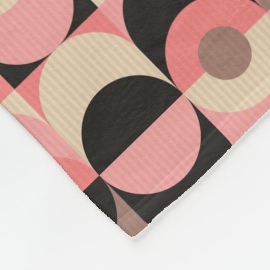 Mitte- des Jahrhundertsmodernes rosa Muster Fleecedecke (Ecke)