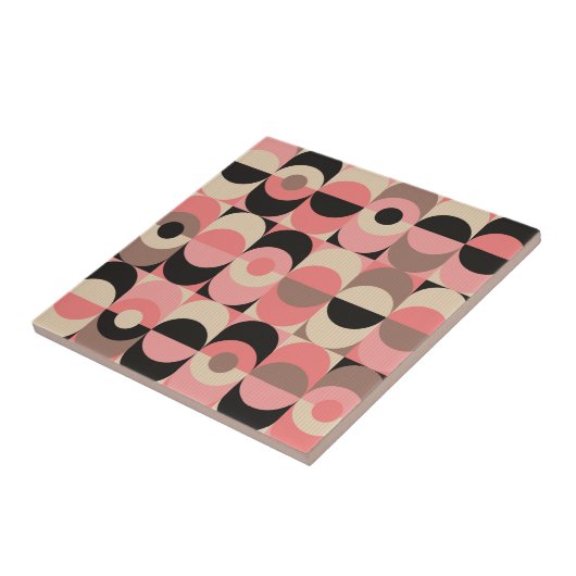 Mitte- des Jahrhundertsmodernes rosa Muster Fliese (Seite)