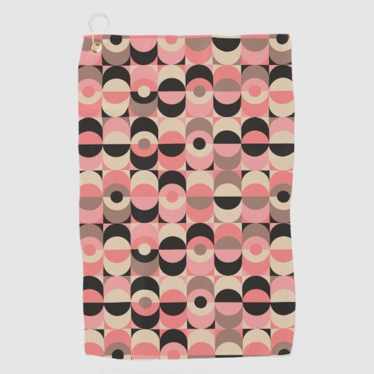 Mitte- des Jahrhundertsmodernes rosa Muster Golfhandtuch (Vorderseite)