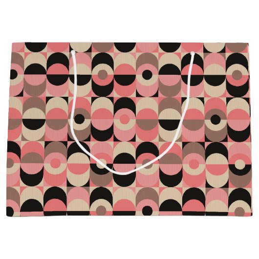 Mitte- des Jahrhundertsmodernes rosa Muster Große Geschenktüte (Vorderseite)