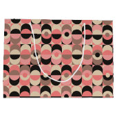 Mitte- des Jahrhundertsmodernes rosa Muster Große Geschenktüte (Rückseite)