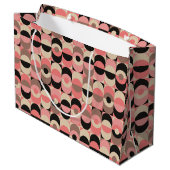 Mitte- des Jahrhundertsmodernes rosa Muster Große Geschenktüte (Rückseite Schrägansicht)