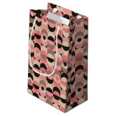 Mitte- des Jahrhundertsmodernes rosa Muster Kleine Geschenktüte (Rückseite Schrägansicht)