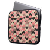 Mitte- des Jahrhundertsmodernes rosa Muster Laptopschutzhülle (Vorderseite Links)