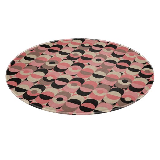 Mitte- des Jahrhundertsmodernes rosa Muster Schneidebrett (Ecke)