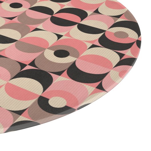 Mitte- des Jahrhundertsmodernes rosa Muster Schneidebrett (Ecke)