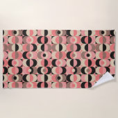 Mitte- des Jahrhundertsmodernes rosa Muster Strandtuch (Vorderseite)