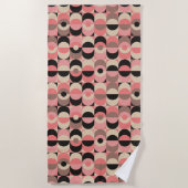 Mitte- des Jahrhundertsmodernes rosa Muster Strandtuch (Vorderseite)