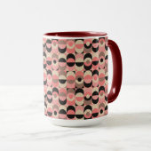 Mitte- des Jahrhundertsmodernes rosa Muster Tasse (VorderseiteRechts)