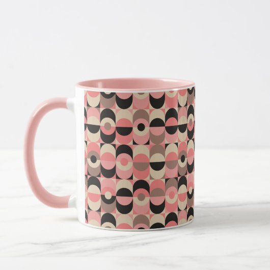 Mitte- des Jahrhundertsmodernes rosa Muster Tasse (Links)