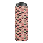 Mitte- des Jahrhundertsmodernes rosa Muster Thermosbecher (Vorderseite)