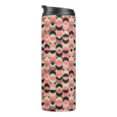Mitte- des Jahrhundertsmodernes rosa Muster Thermosbecher (Nach rechts gedreht)