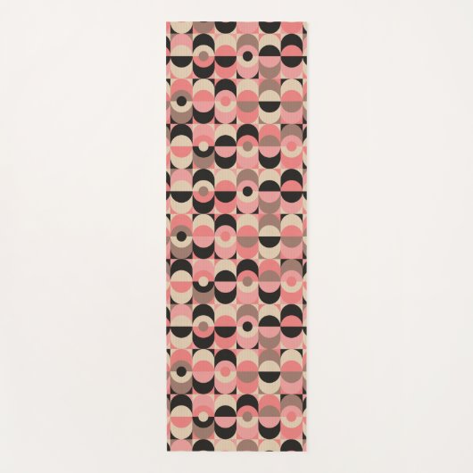 Mitte- des Jahrhundertsmodernes rosa Muster Yogamatte (Vorderseite)