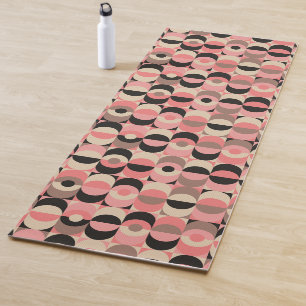 Mitte- des Jahrhundertsmodernes rosa Muster Yogamatte