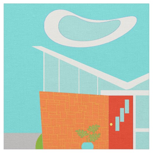 Mitte- des Jahrhundertsmodernes Stoff (Nahaufnahme)