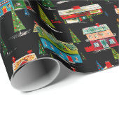 Mitte- des Jahrhundertsmodernes Weihnachten bringt Geschenkpapier (Rolleneckpunkt)