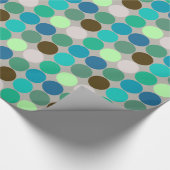 Mitte- des Jahrhundertsriesige Punkte, Türkis und Geschenkpapier (Ecke)