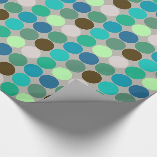Mitte- des Jahrhundertsriesige Punkte, Türkis und Geschenkpapier (Ecke)