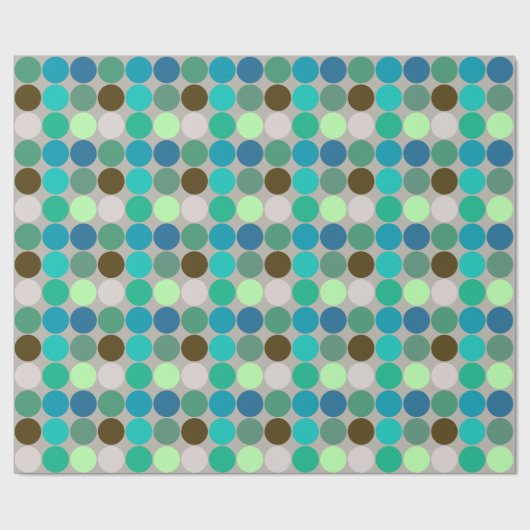 Mitte- des Jahrhundertsriesige Punkte, Türkis und Geschenkpapier (Flach)