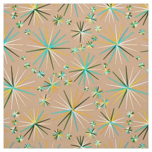 Mitte des Jahrhundertssputnik-Muster, Taupe TAN Stoff (Muster)