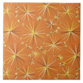 Mitte des Jahrhundertssputnik-Muster, Terrakotta Fliese (Vorderseite)