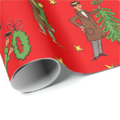 Mitte- des JahrhundertsweihnachtsPackpapier Geschenkpapier (Rolleneckpunkt)