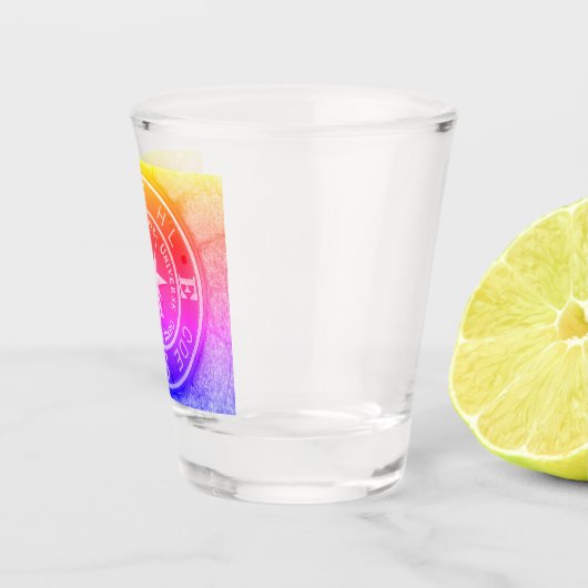 Mitte des Universums in Wallace Idaho V2 Schnapsglas (Rechts)