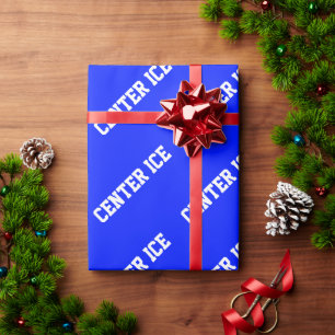 MITTE EIS Fette athletische weiße Schrift auf stra Geschenkpapier