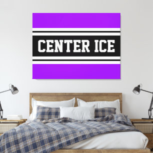 MITTE EIS Fette schwarze lila weiße Rennstreifen Leinwanddruck