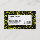 Mitte - Etikett - Abstrakte Linien - Gelb Visitenkarte (Rückseite)