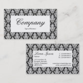 Mitte-Etikett - Damask-Muster Visitenkarte (Vorne/Hinten)