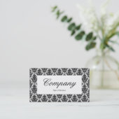 Mitte-Etikett - Damask-Muster Visitenkarte (Stehend Vorderseite)