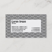 Mitte-Etikett - Fischskala - weiß und schwarz Visitenkarte (Rückseite)