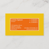 Mitte Etikett II - orange mit orange Visitenkarte (Rückseite)