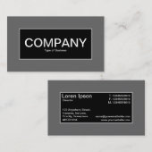 Mitte Etikett II - Schwarz mit Grau Visitenkarte (Vorne/Hinten)