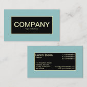 Mitte-Etikett II - Schwarz mit Ozeangrün und Creme Visitenkarte (Vorne/Hinten)