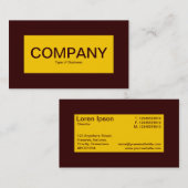 Mitte-Etikett - orange mit dunkelbraun Visitenkarte (Vorne/Hinten)