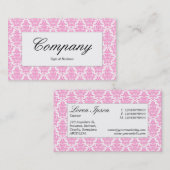 Mitte-Etikett - rosa Damaske Visitenkarte (Vorne/Hinten)