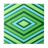 Mitte Jahrhundert Diamond Muster Jade Green und Aq Fliese (Vorderseite)