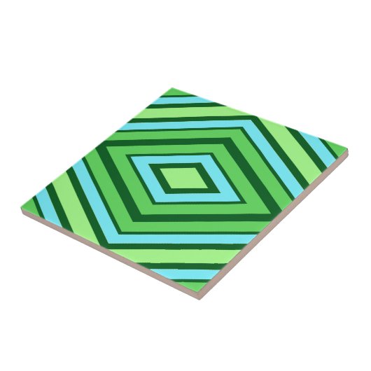 Mitte Jahrhundert Diamond Muster Jade Green und Aq Fliese (Seite)